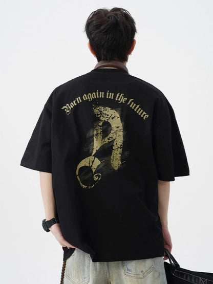 Men's Plus Size Graphic Round Neck Half Sleeve T-Shirt - Premium Men's T-Shirt from Trendsi - Just $27.99! Shop now at Handbags Specialist Headquarter