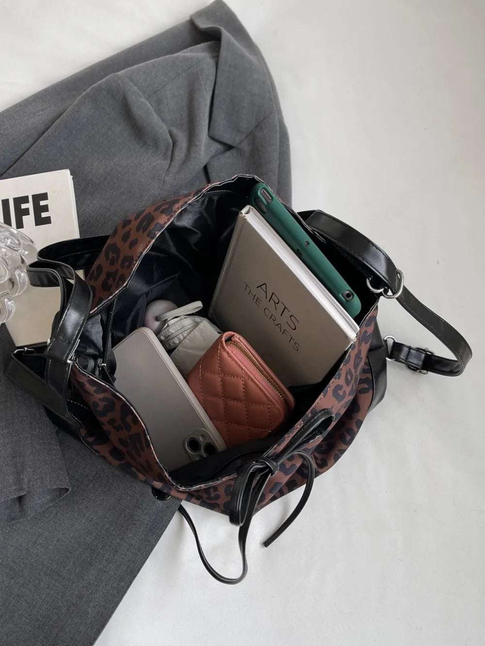 Leopard Dual Purpose Crossbody Bag - Premium Crossbody Bag from Trendsi - Just $19.99! Shop now at Handbags Specialist Headquarter