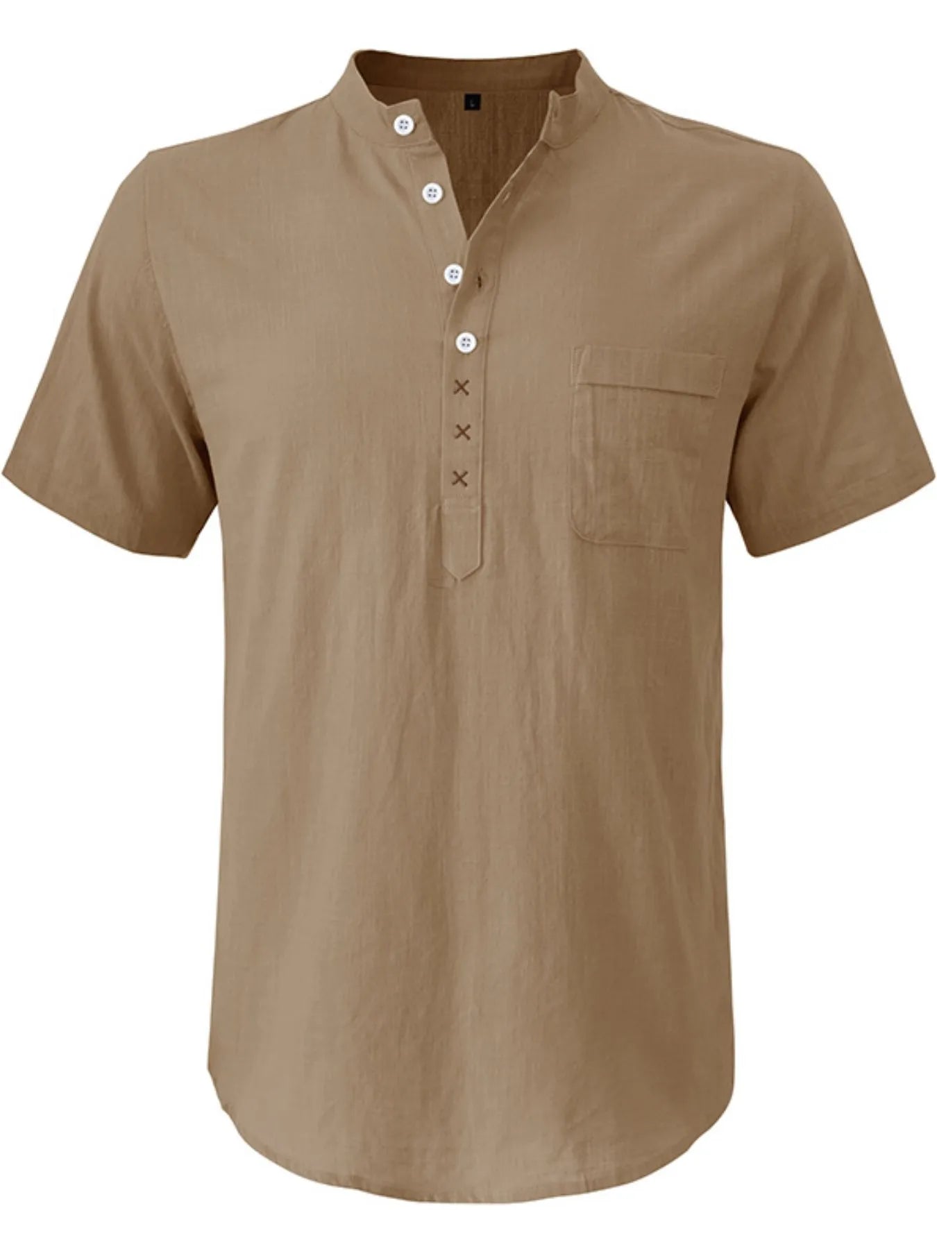 Men's Casual Collar Short Sleeve Linen Polo Shirt - Premium Men's Polo shirt from Trendsi - Just $41.99! Shop now at Handbags Specialist Headquarter