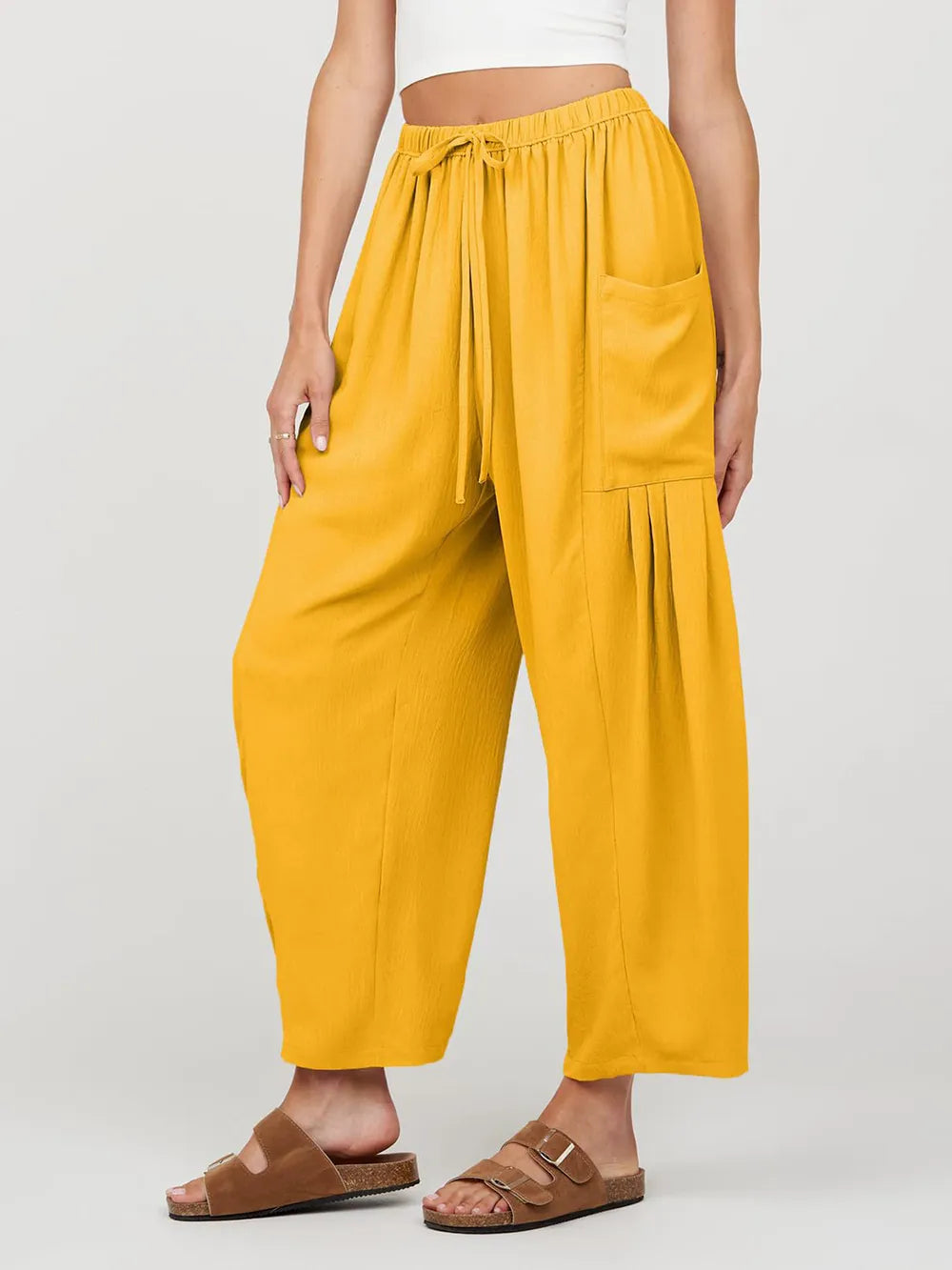 Full Size Wide Leg Pants with Pockets - Premium Women Pants from Trendsi - Just $42.99! Shop now at Handbags Specialist Headquarter