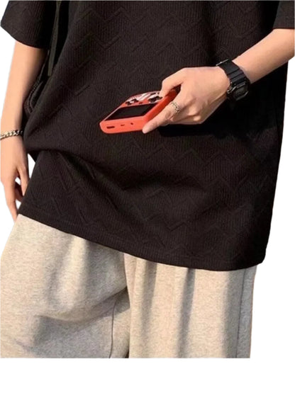 Men's Full Size Round Neck Half Sleeve T-Shirt Plus Size - Premium Men's T-Shirt from Trendsi - Just $18.99! Shop now at Handbags Specialist Headquarter