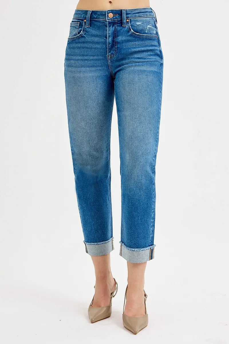 RISEN Full Size High Rise Boyfriend Fit Ankle Jeans Plus SIze - Premium Women / Jeans & Denim from Trendsi - Just $65.99! Shop now at Handbags Specialist Headquarter
