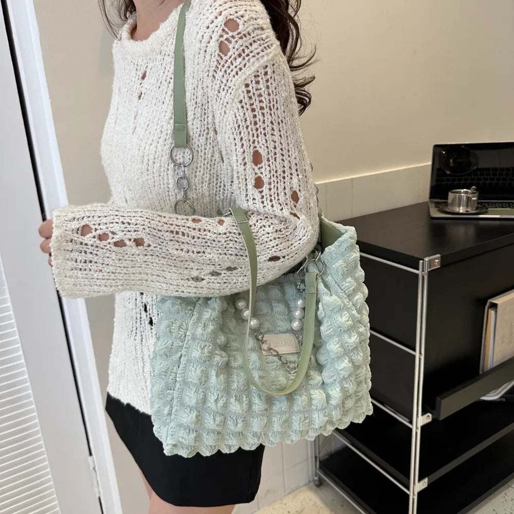Cloud Puffy Polyester Tote Bag - Premium Tote Bag from Trendsi - Just $39.99! Shop now at Handbags Specialist Headquarter