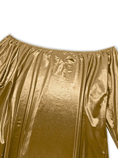 Plus Size Off-Shoulder Long Sleeve Blouse - Premium Plus Size Shirts from Trendsi - Just $24.06! Shop now at Handbags Specialist Headquarter