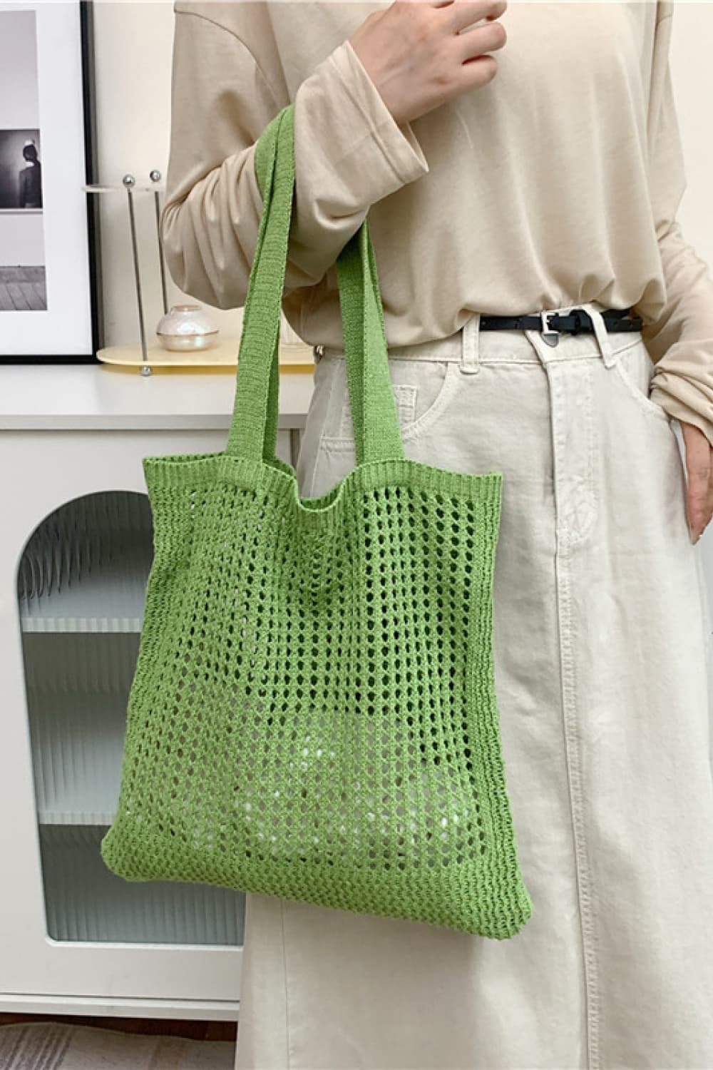 Openwork Tote Bag - Premium Tote Bag from Trendsi - Just $25.99! Shop now at Handbags Specialist Headquarter