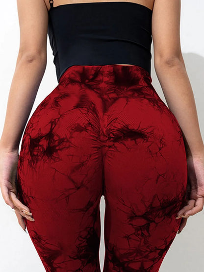 Tie-Dye High Waist Active Leggings - Premium Leggings from Trendsi - Just $40.59! Shop now at Handbags Specialist Headquarter