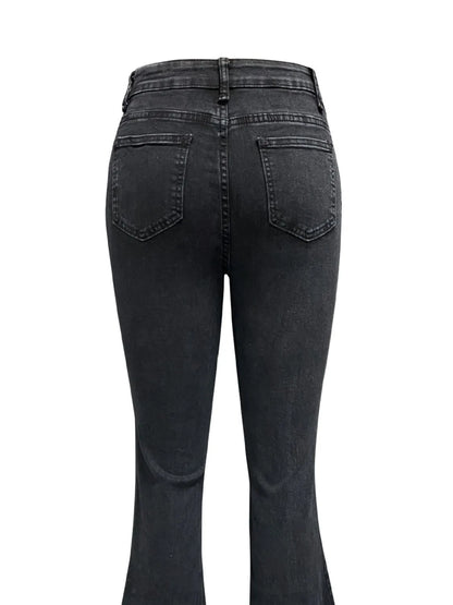 Flare Jeans with Pockets - Premium Women / Jeans & Denim from Trendsi - Just $35.10! Shop now at Handbags Specialist Headquarter