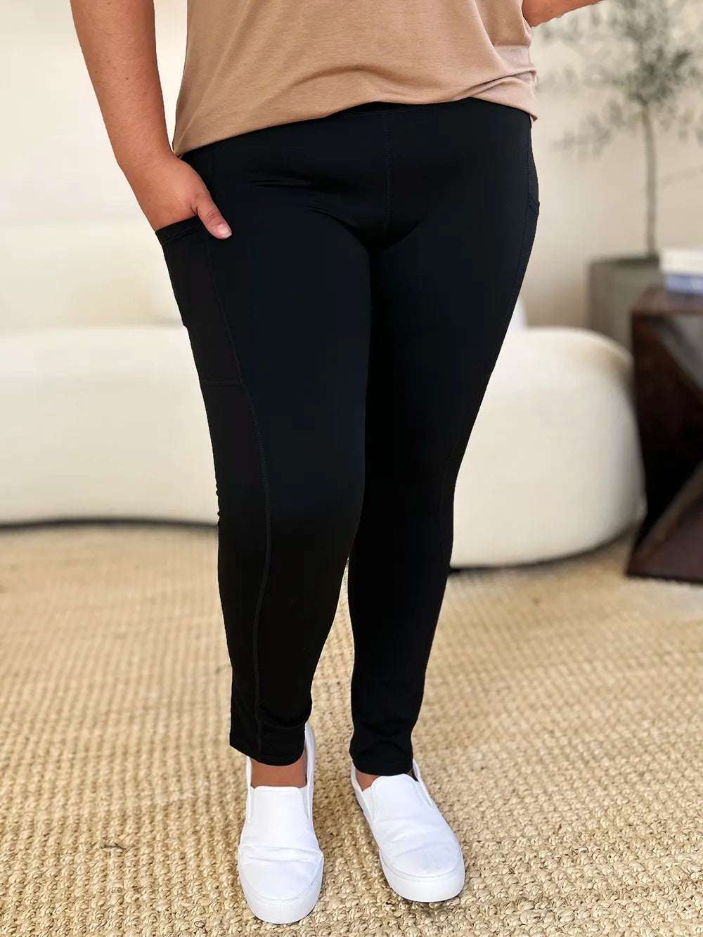 Wide Waistband Sports Leggings - Premium Leggings from Trendsi - Just $24! Shop now at Handbags Specialist Headquarter