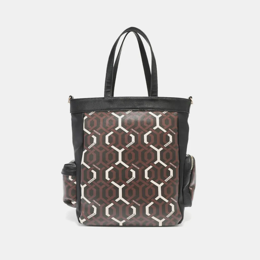 Nicole Lee USA Geometric Pattern Tote Bag - Premium Tote Bag from Trendsi - Just $70.99! Shop now at Handbags Specialist Headquarter