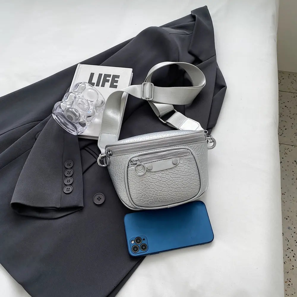 Texture PU Leather Crossbody Bag - Premium handbags from Trendsi - Just $23.99! Shop now at Handbags Specialist Headquarter