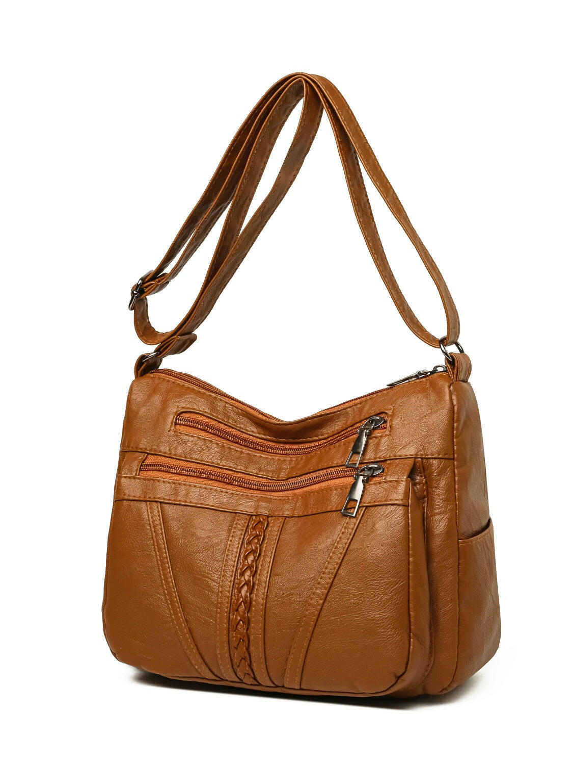 PU Leather Adjustable Strap Shoulder Bag.