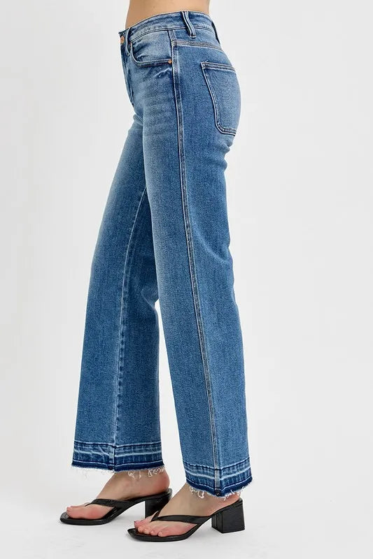 RISEN Full Size Raw Hem Ankle Bootcut Jeans Plus Size - Premium Women / Jeans & Denim from Trendsi - Just $54.99! Shop now at Handbags Specialist Headquarter