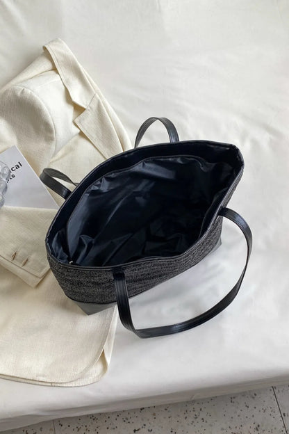 PU Leather Straps Large Tote Bag - Premium Tote Bag from Trendsi - Just $39.99! Shop now at Handbags Specialist Headquarter