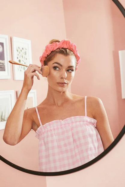 Lime 'N' Chili Gingham Ruffle Trim Cami and Shorts Pajama Set - Premium Sleepwear from Trendsi - Just $45.99! Shop now at Handbags Specialist Headquarter