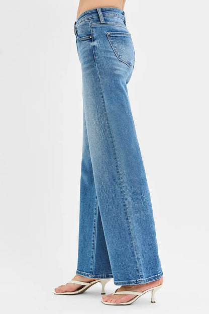 RISEN Full Size Low Rise Wide Leg Jeans Plus Size - Premium Women / Jeans & Denim from Trendsi - Just $70.99! Shop now at Handbags Specialist Headquarter