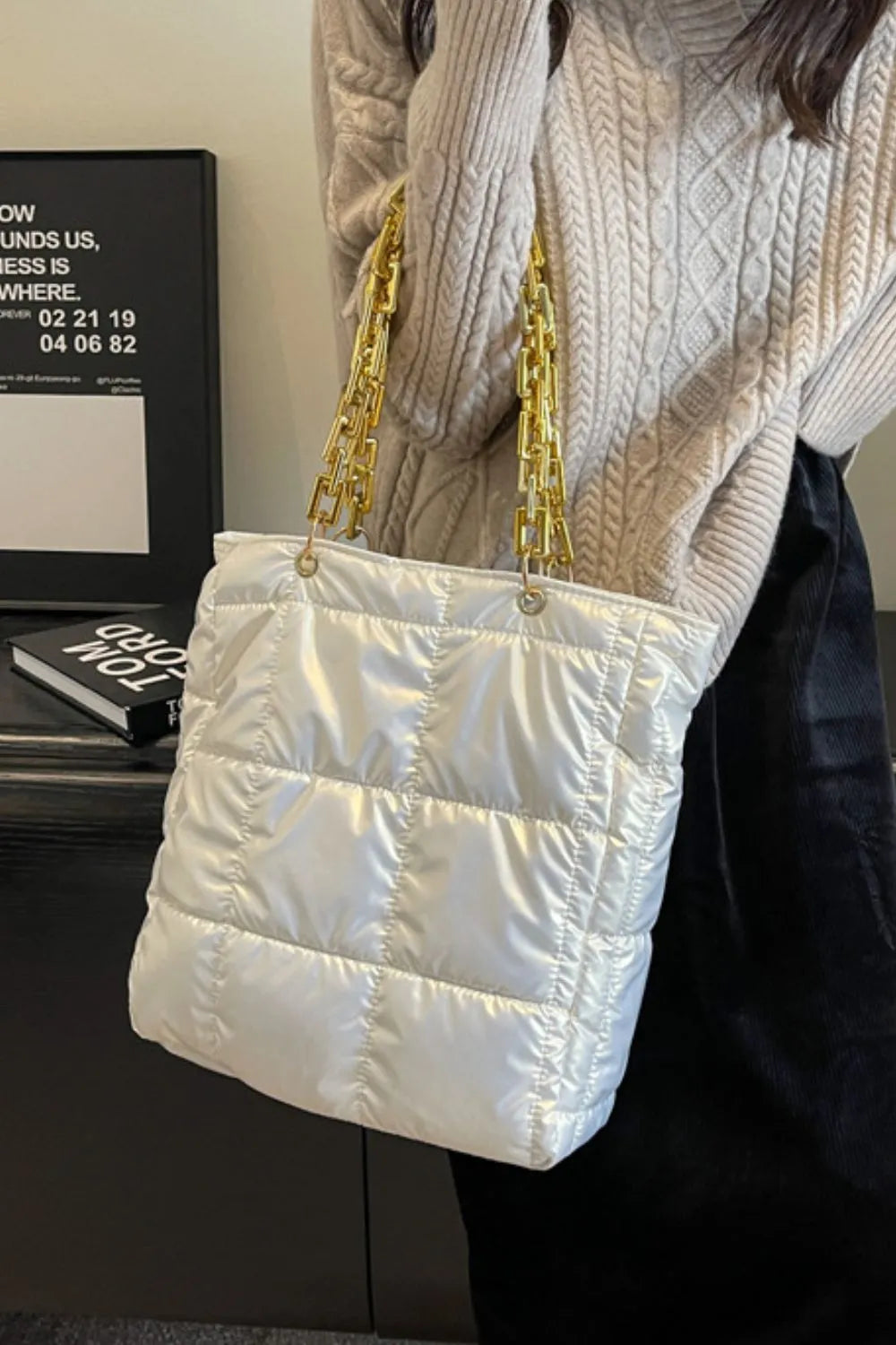 Bubble Texture Chain Handbag - Premium handbags from Trendsi - Just $19.99! Shop now at Handbags Specialist Headquarter
