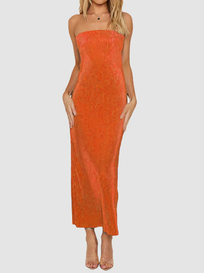 Lace-Up Back Tube Maxi Dress - Premium Maxi Dress from Trendsi - Just $29.99! Shop now at Handbags Specialist Headquarter