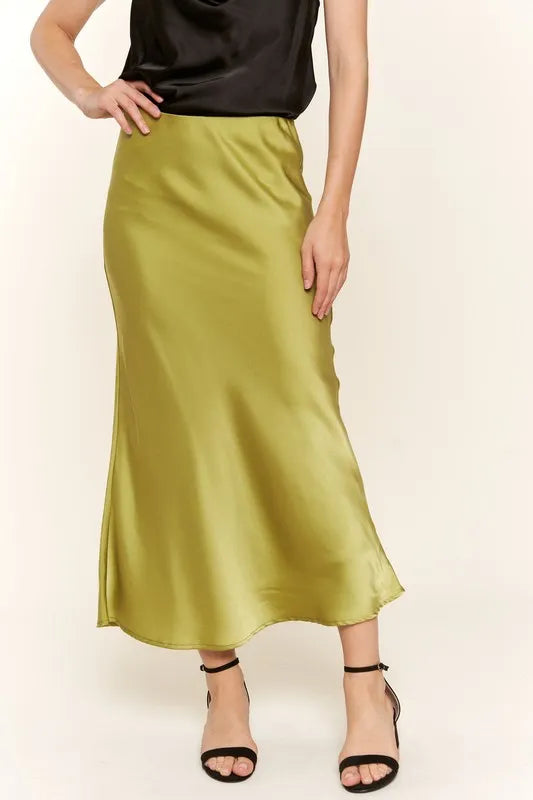 And The Why Satin Midi Skirt - Premium Skirts from Trendsi - Just $47.99! Shop now at Handbags Specialist Headquarter