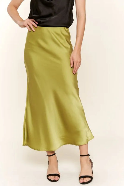 And The Why Satin Midi Skirt - Premium Skirts from Trendsi - Just $47.99! Shop now at Handbags Specialist Headquarter