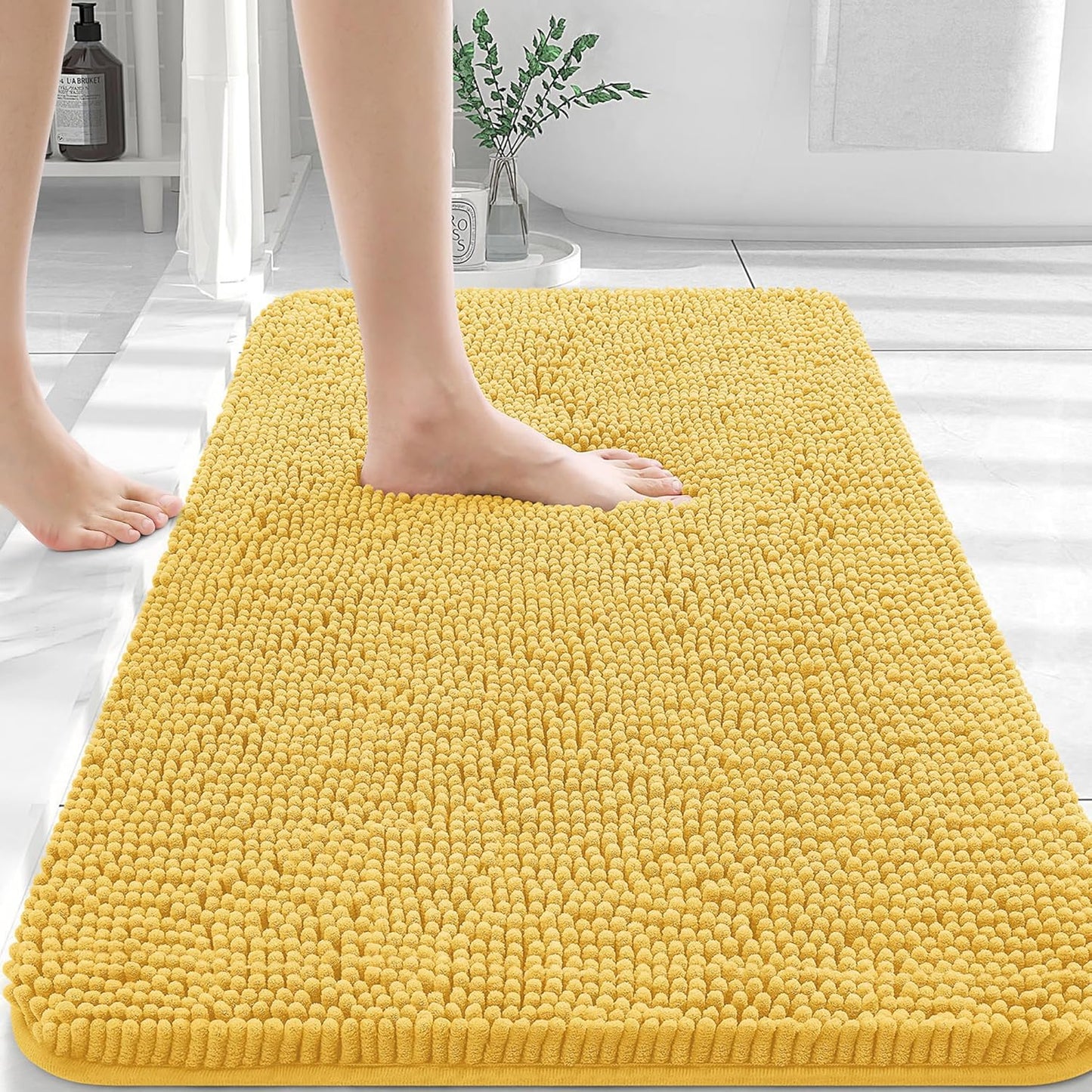 OLANLY Luxe Chenille Bath Mat - Quick Dry & Soft