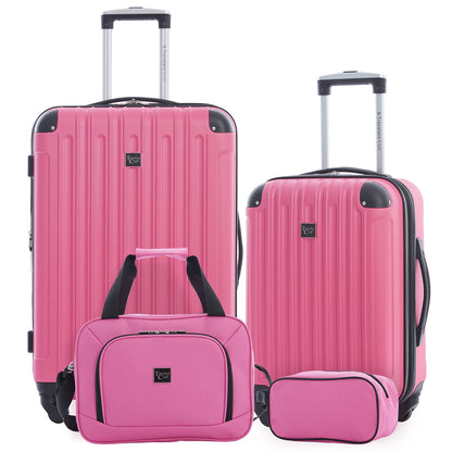 Rose Gold Hardside Luggage Set - 4-Piece Travel Kit