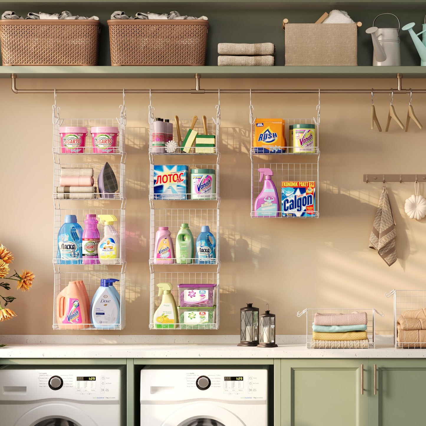 3-Tier Rotating Laundry Basket Organizer