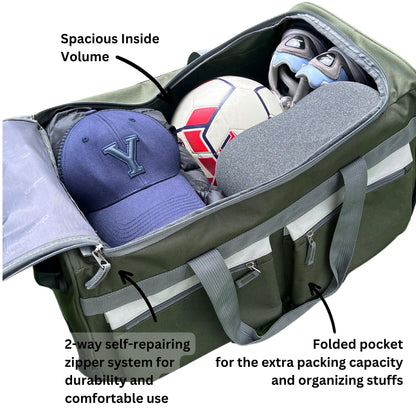 Olympia 22 Max Wheeled Duffel: 8-Pocket Water-Resist