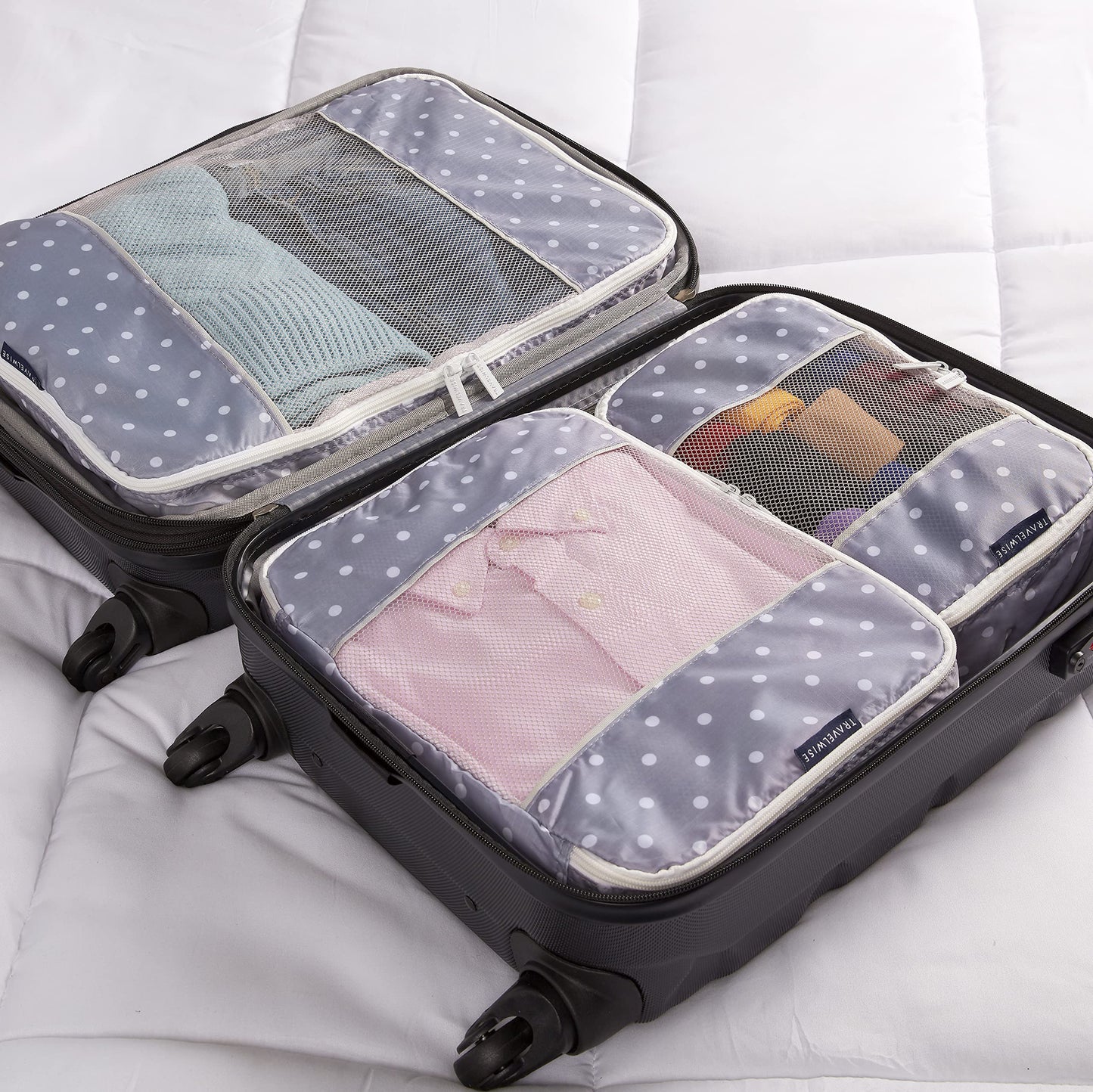 TravelWise Weekender Packing Cube Set - Silver 5-Piece
