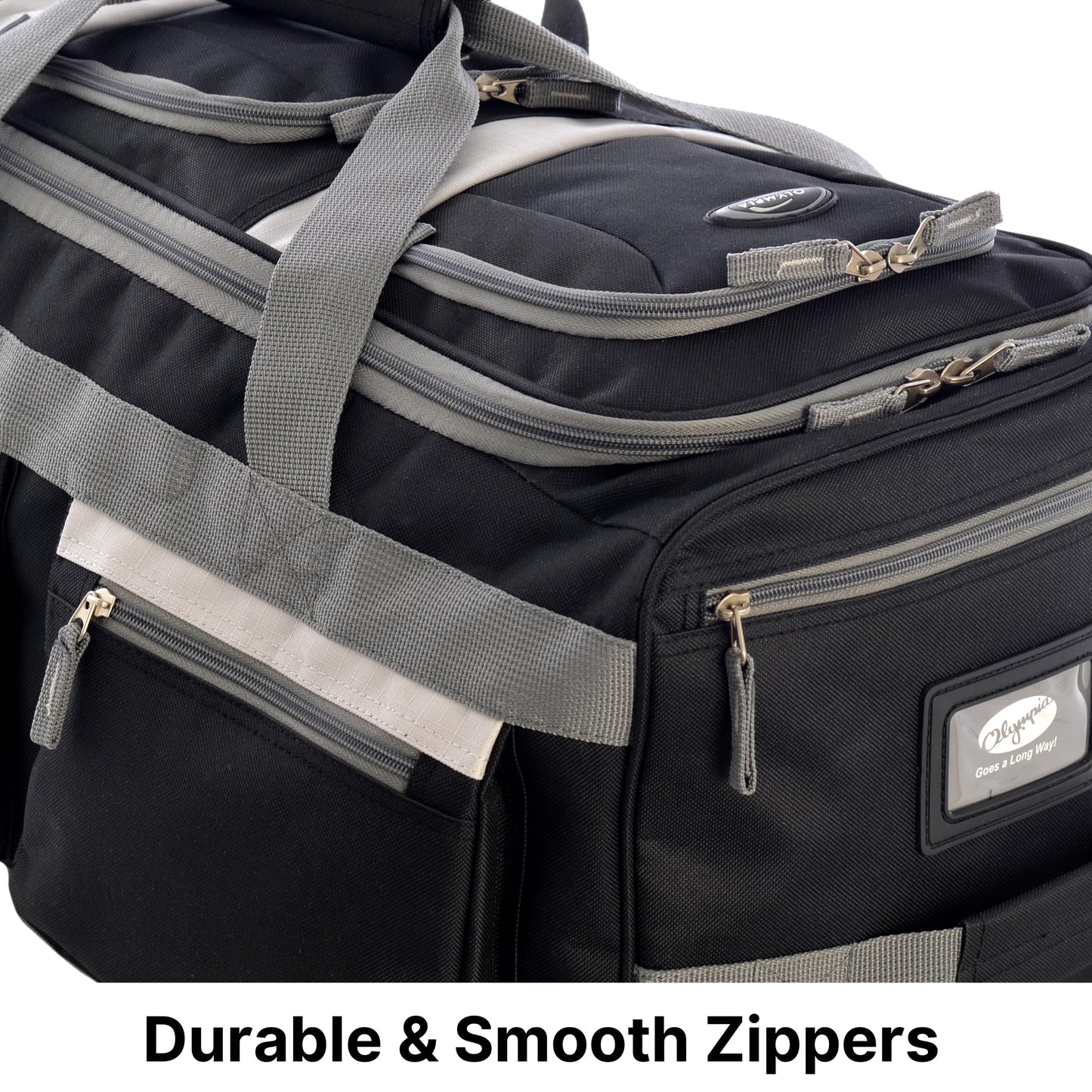 Olympia 22 Max Wheeled Duffel: 8-Pocket Water-Resist