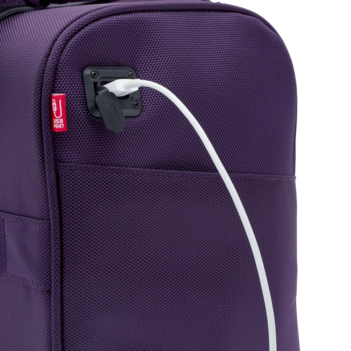 TPRC Smart Purple Underseat Carry-On with USB Port