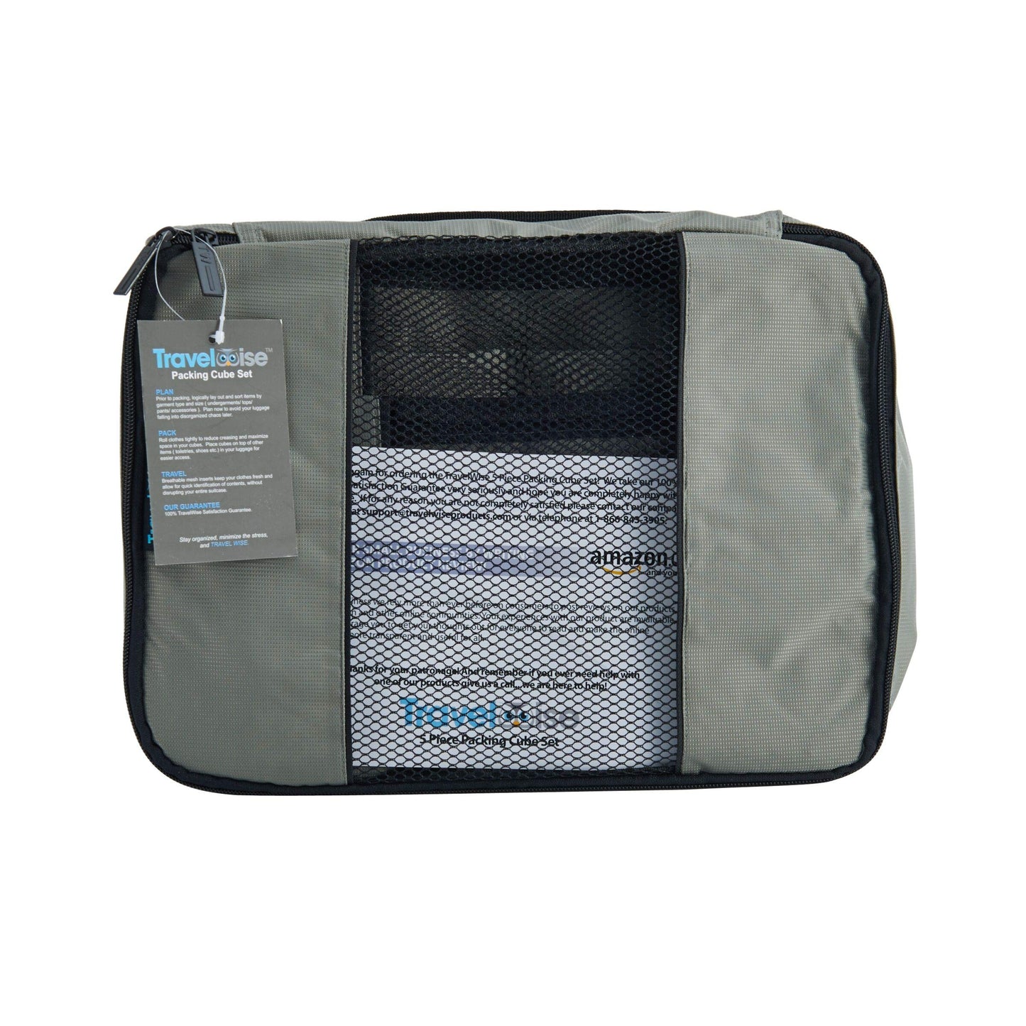 TravelWise Weekender Packing Cube Set - Silver 5-Piece