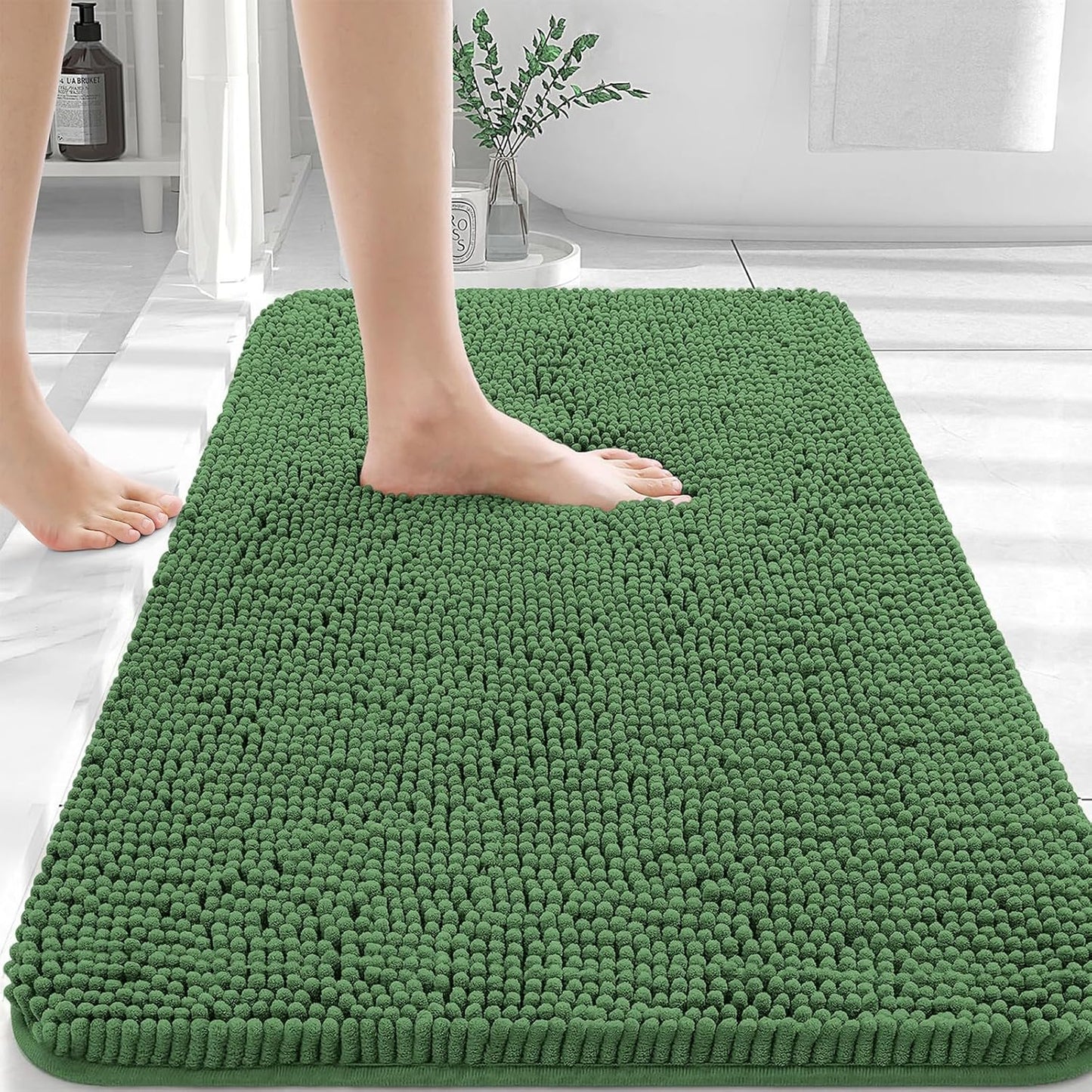 OLANLY Luxe Chenille Bath Mat - Quick Dry & Soft