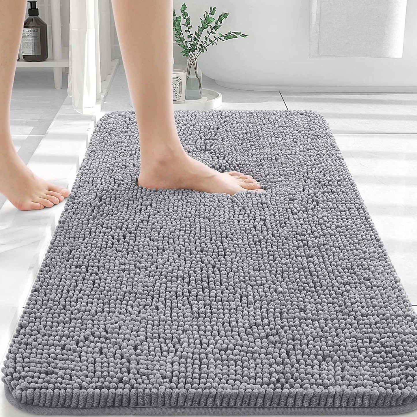 OLANLY Luxe Chenille Bath Mat - Quick Dry & Soft