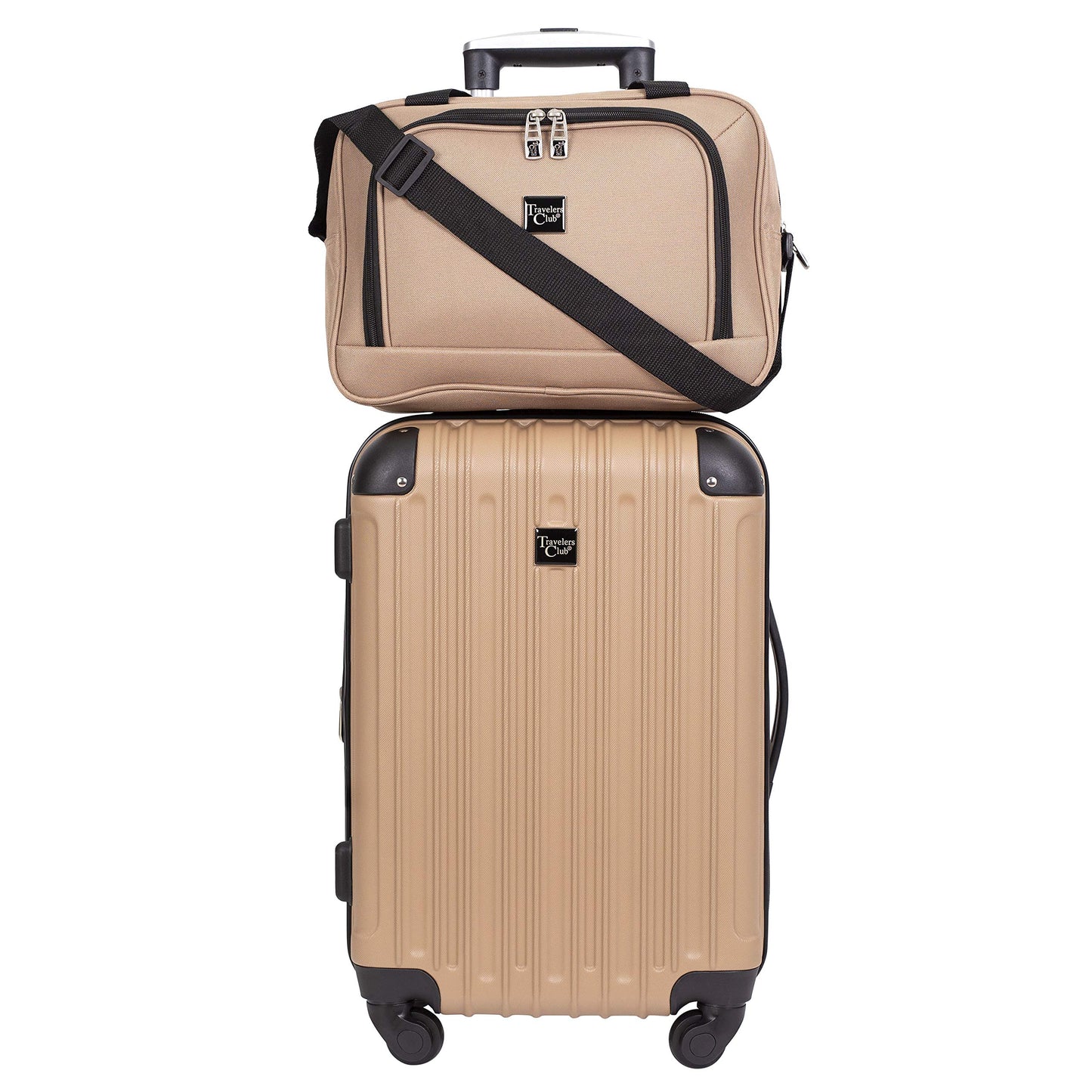 Rose Gold Hardside Luggage Set - 4-Piece Travel Kit