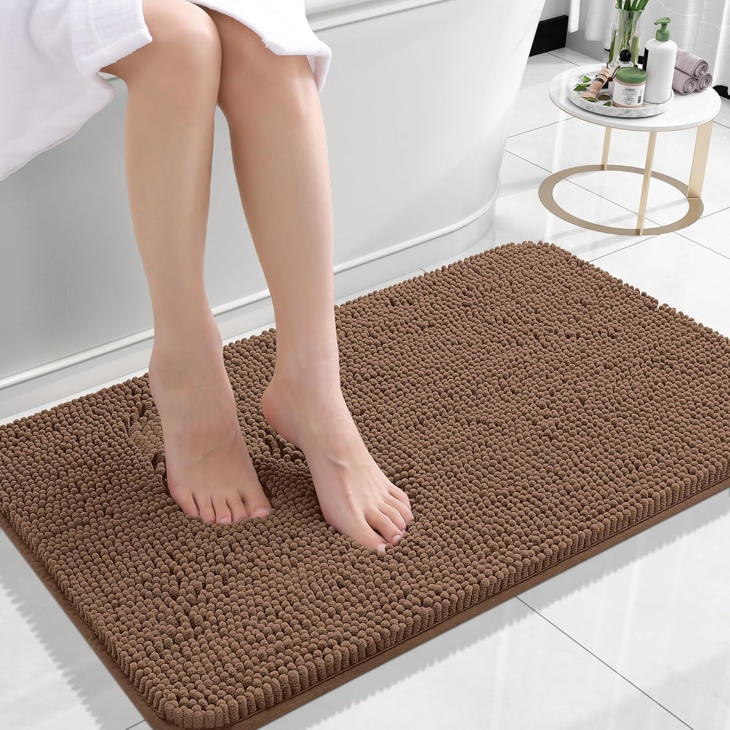 OLANLY Luxe Chenille Bath Mat - Quick Dry & Soft
