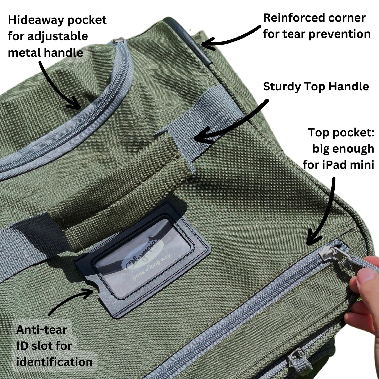 Olympia 22 Max Wheeled Duffel: 8-Pocket Water-Resist