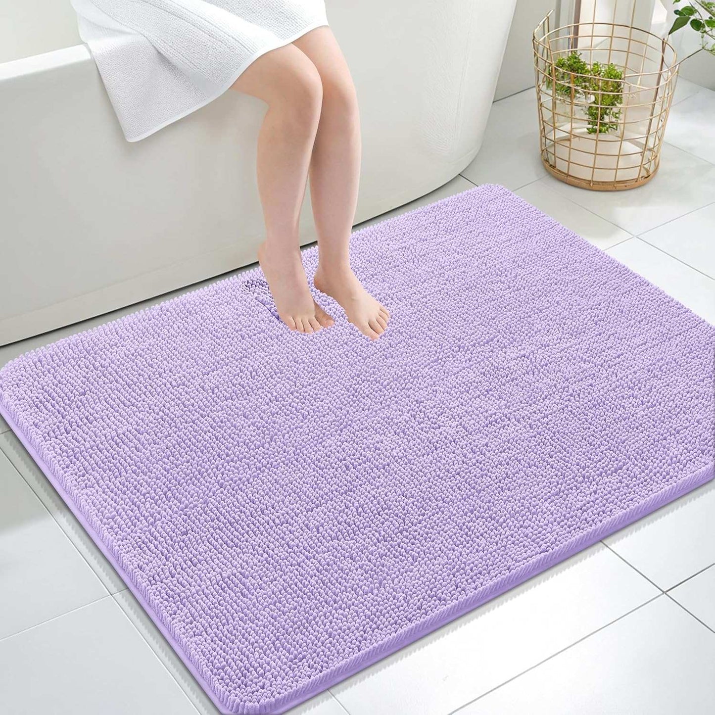 OLANLY Luxe Chenille Bath Mat - Quick Dry & Soft