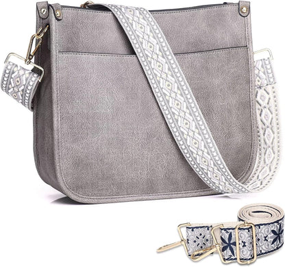 AUYOCO Chic Vegan Leather Crossbody Bag with Strap