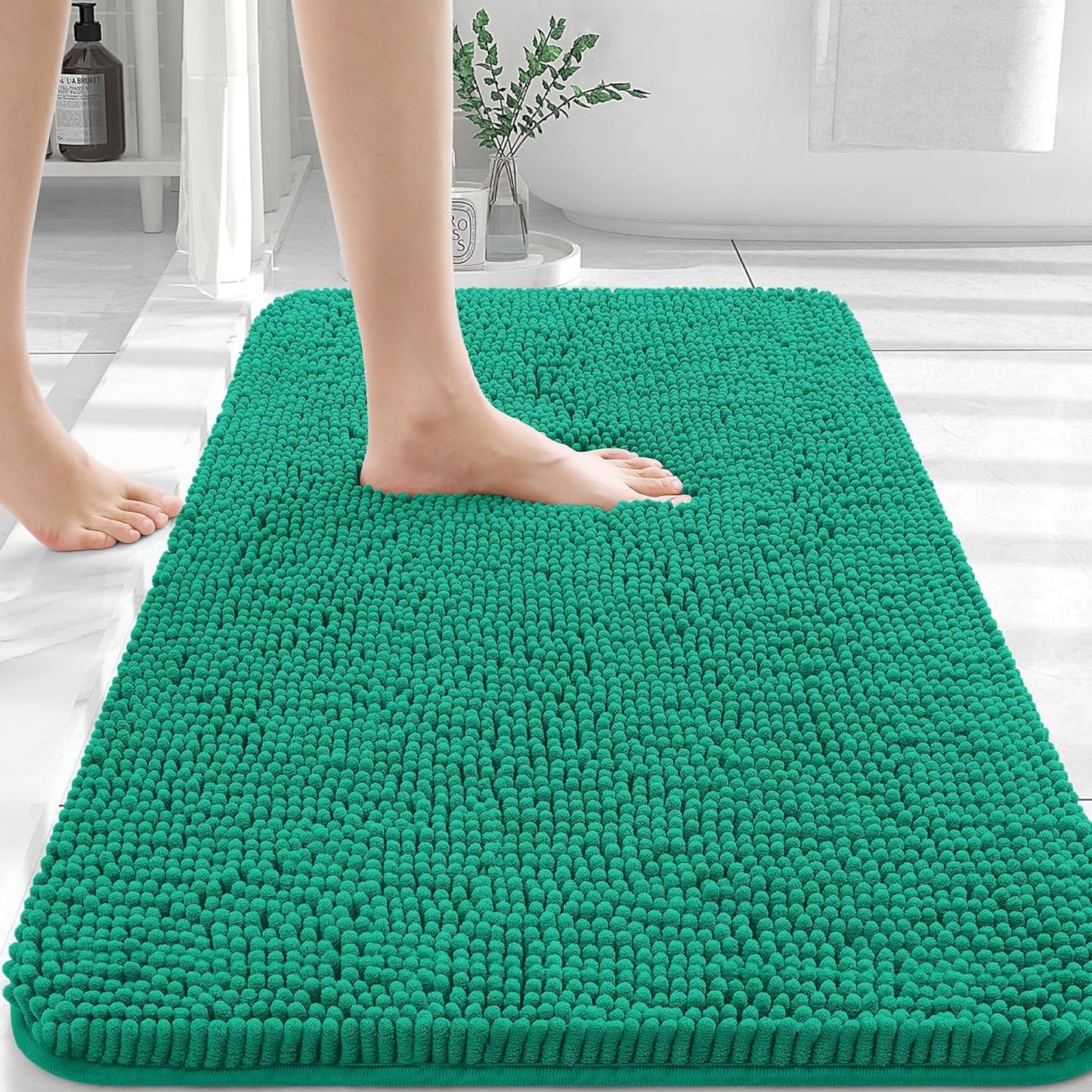 OLANLY Luxe Chenille Bath Mat - Quick Dry & Soft