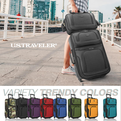 U.S. Traveler Rio Expandable Orange Carry-on