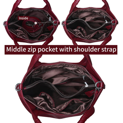 Iswee Luxe Leather Women's Medium Shoulder Tote