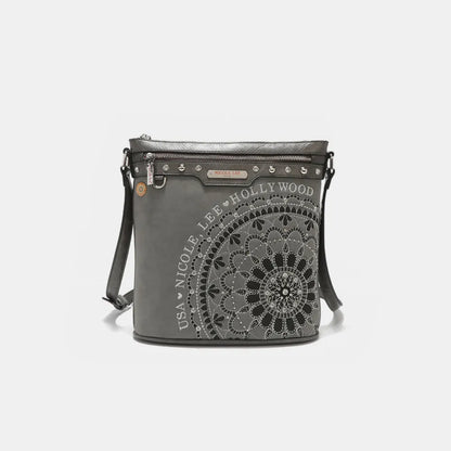 Nicole Lee USA Metallic Stitching Embroidery Inlaid Rhinestone Crossbody Bag - Premium Wallet from Trendsi - Just $58.99! Shop now at Handbags Specialist Headquarter