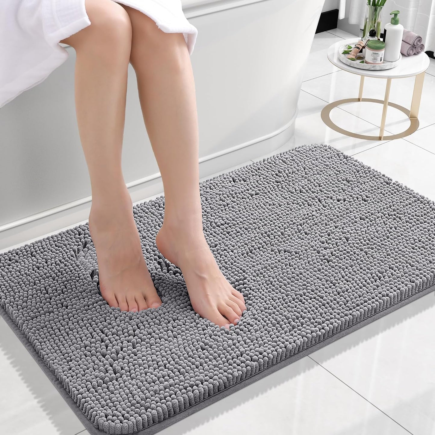 OLANLY Luxe Chenille Bath Mat - Quick Dry & Soft