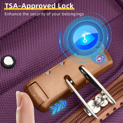 LARVENDER Expandable 5-Piece Spinner Luggage Set