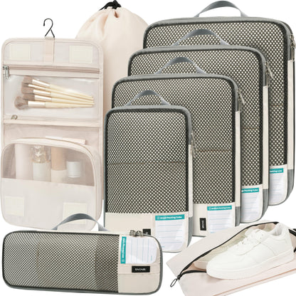 BAGAIL Expandable Travel Compression Cubes Set