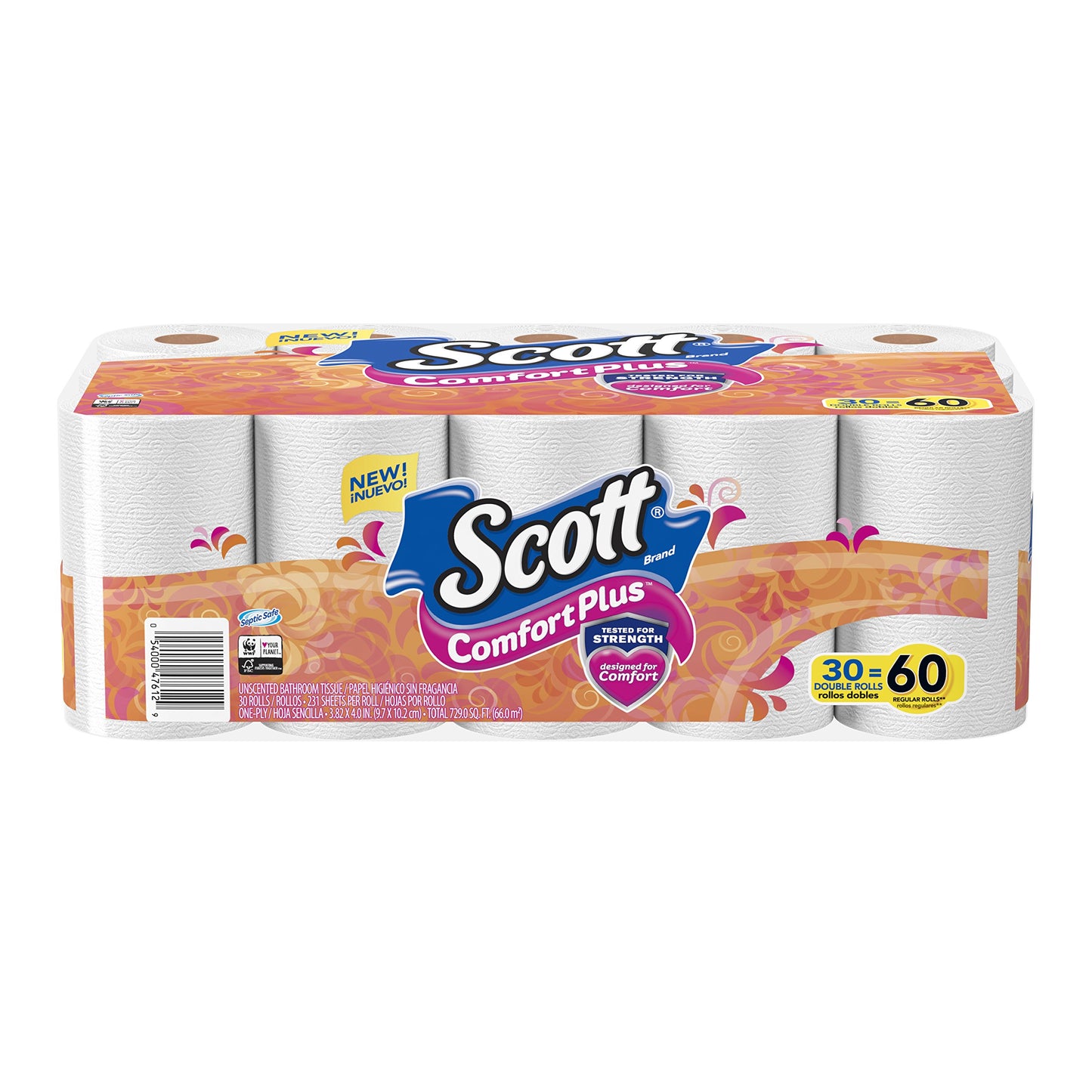 Scott SoftEase: 12 Double Rolls, Septic-Safe Tissue