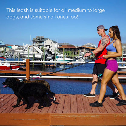 RhinoGrip Aqua: Double Handle Reflective Dog Leash