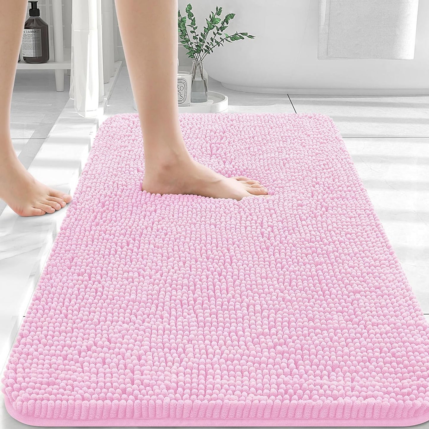 OLANLY Luxe Chenille Bath Mat - Quick Dry & Soft