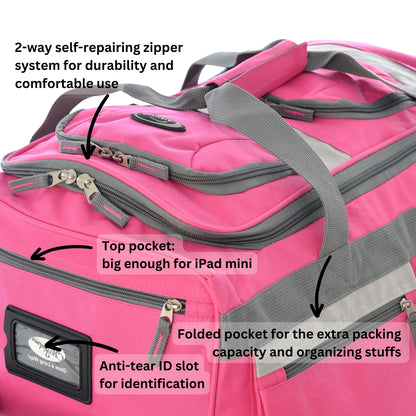 Olympia 22 Max Wheeled Duffel: 8-Pocket Water-Resist
