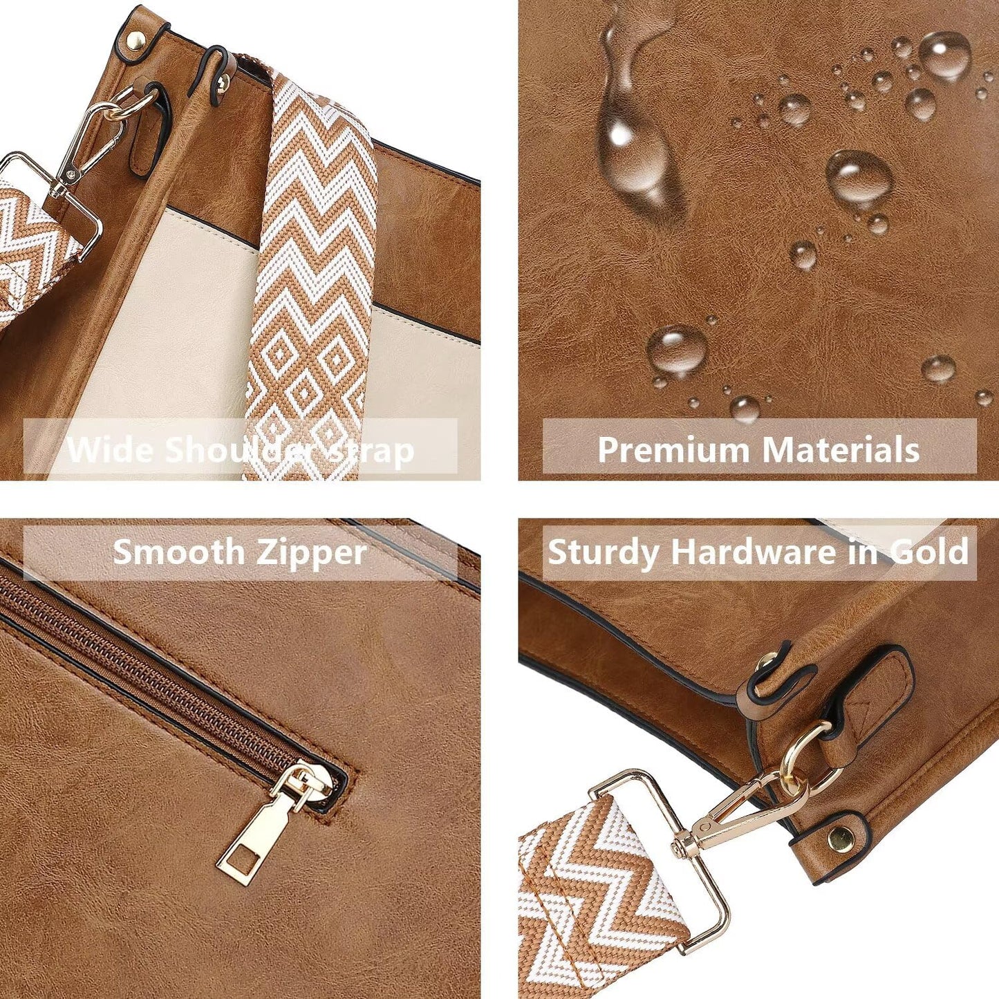 AUYOCO Chic Vegan Leather Crossbody Bag with Strap